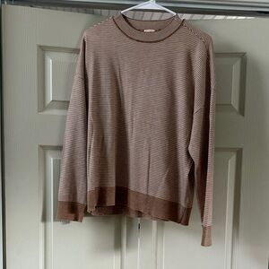 Kerisma Brown Striped Women's Turtleneck Sweater